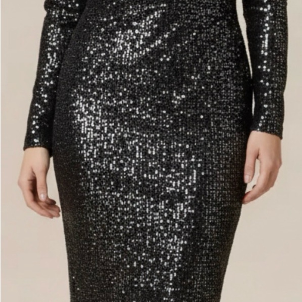 Vero Moda Black Sequin Long Sleeve Dress